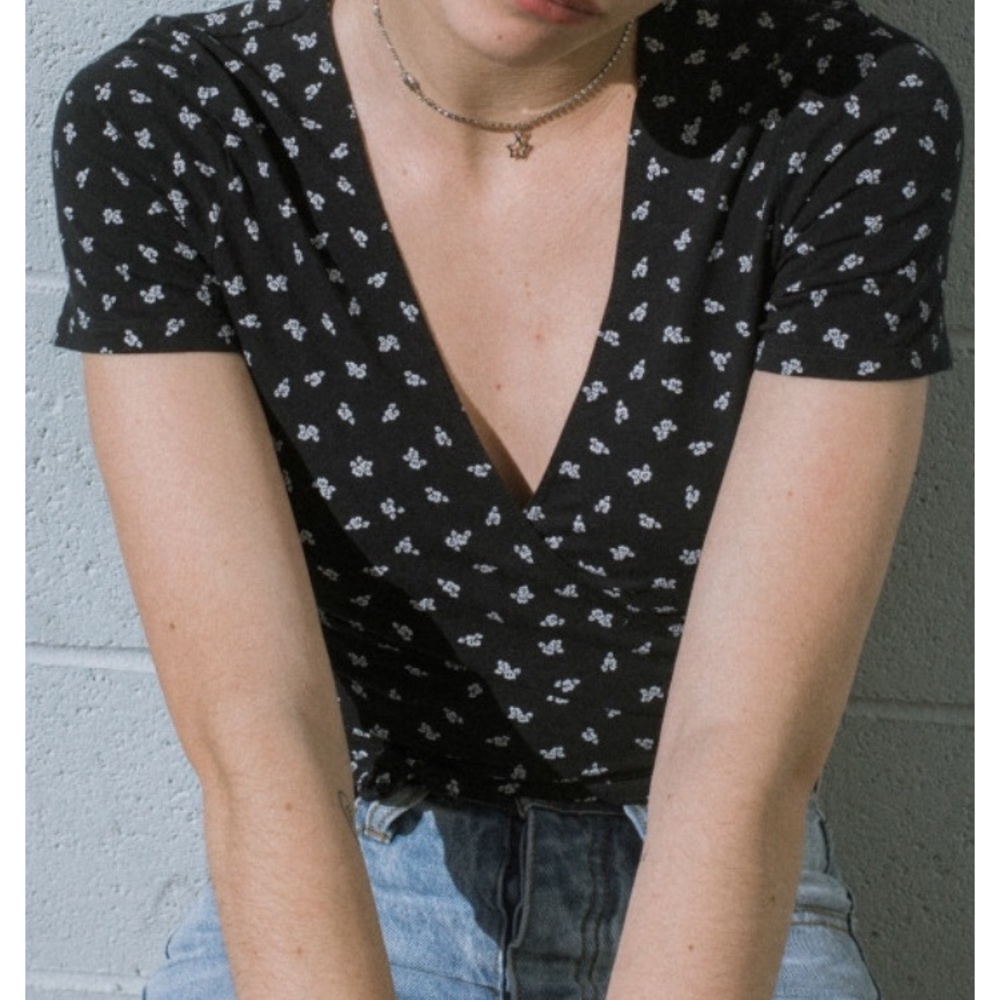 Brandy Melville Navy Wrap (Rae) Top